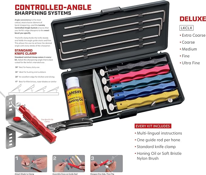 Lansky Deluxe Knife Sharpening System: 5-Stone Ceramic Knife Sharpener Kit - Image 2
