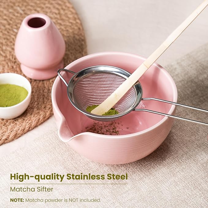 Matcha Whisk Set, Ceramic Bowl Matcha Kit & Handcrafted Bamboo Chasen, Complete - Image 4