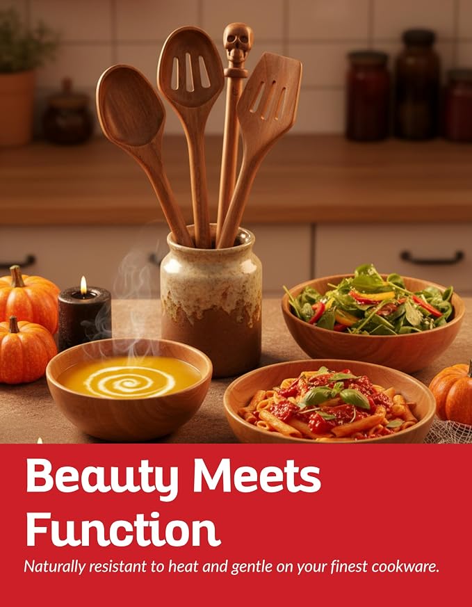 Acacia Wood Cooking Utensil Set - Image 5