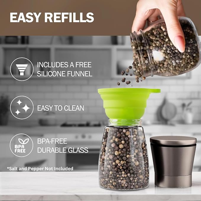Home EC Original Gun Metal Bronze Salt and Pepper Grinder Set of 2 - Image 4