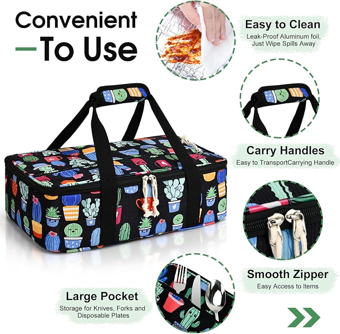 Corduroy Casserole Carrier, Insulated Lasagna Lugger - Image 3