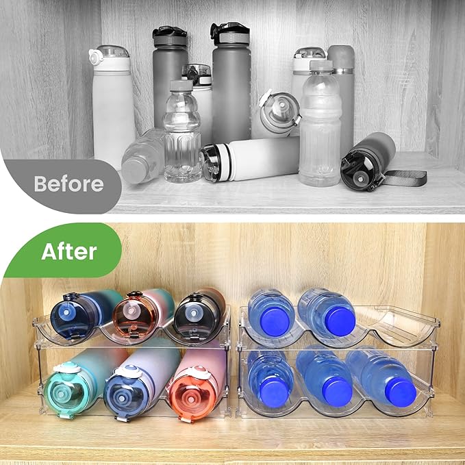 spospo Water Bottle Organizer for Cabinet, Water Bottle Storage Organizer - Image 4