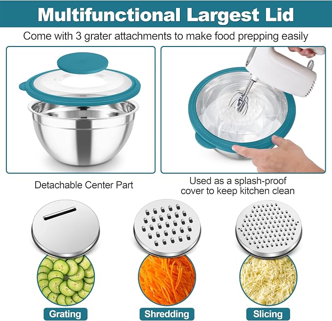 TeamFar Mixing Bowls, Stainless Steel Salad Serving Bowl - Image 4