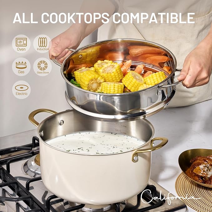 CAROTE 8QT Full Clad Tri Ply Stainless Steel Stock Pot - Image 7