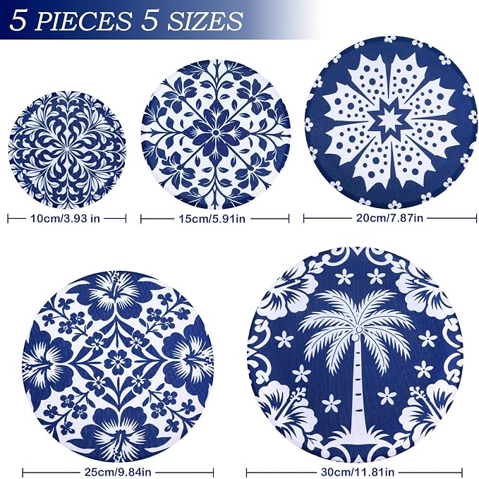 5 Pieces Bowl Covers Reusable, 5 Size Elastic Cloth Bowl Covers - Image 2