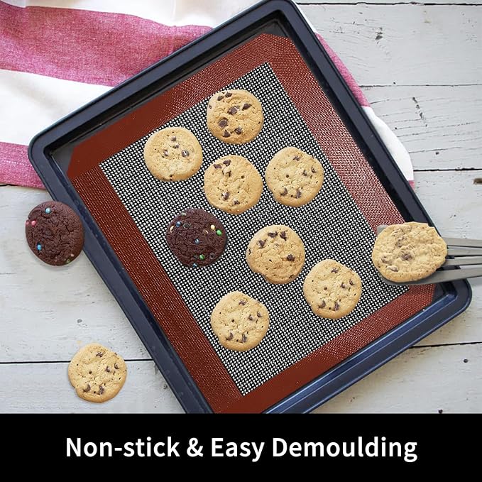 Small Silicone Baking Mats, 11-4/5x8-1/4 Inch Quarter Sheet Size, Non Stick - Image 3