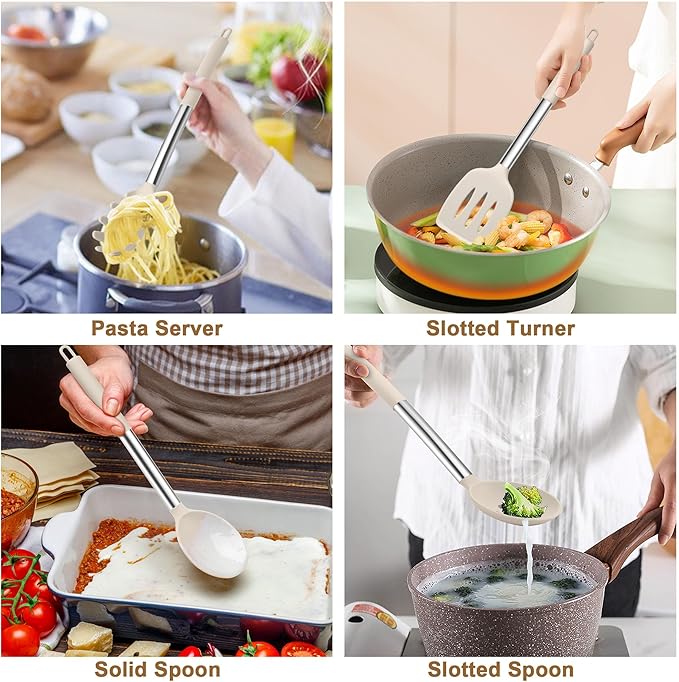 TeamFar Cooking Utensils Set, Heatproof & Healthy, Nonstick & Easy Clean - Image 4