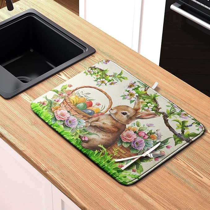 Easter Egg Bunny Dish Drying Mat - Image 6