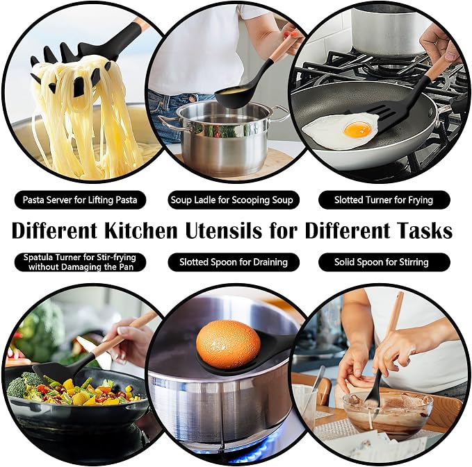 HaWare Kitchen Cooking Utensils Set, 23-Piece Silicone Kitchen Utensils Spatula - Image 5