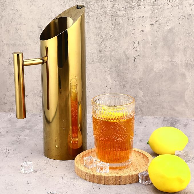 Funnymoom 3 Pack 53oz/1.5l Stainless Steel Water Pitcher Modern Metal Pitcher - Image 4