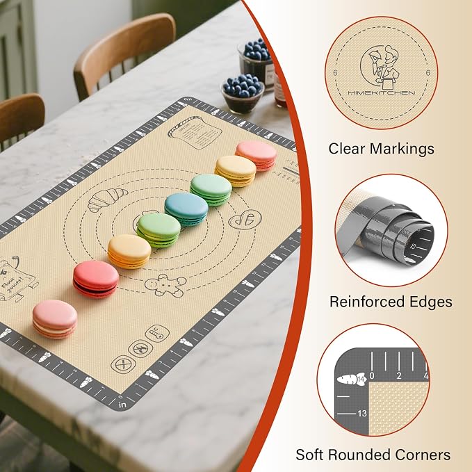Silicone Baking Mat with Cookie Recipes, Extra Thick Silicone Mat - Image 7
