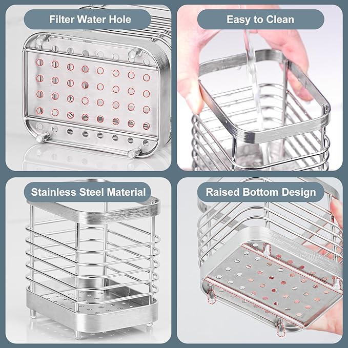 Utensil Holder, Stainless Steel Utensil Drying Rack - Image 4