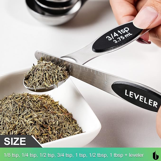Urbanstrive 8 Pcs Upgraded Magnetic Measuring Spoons Set Stainless Steel Dual - Image 3