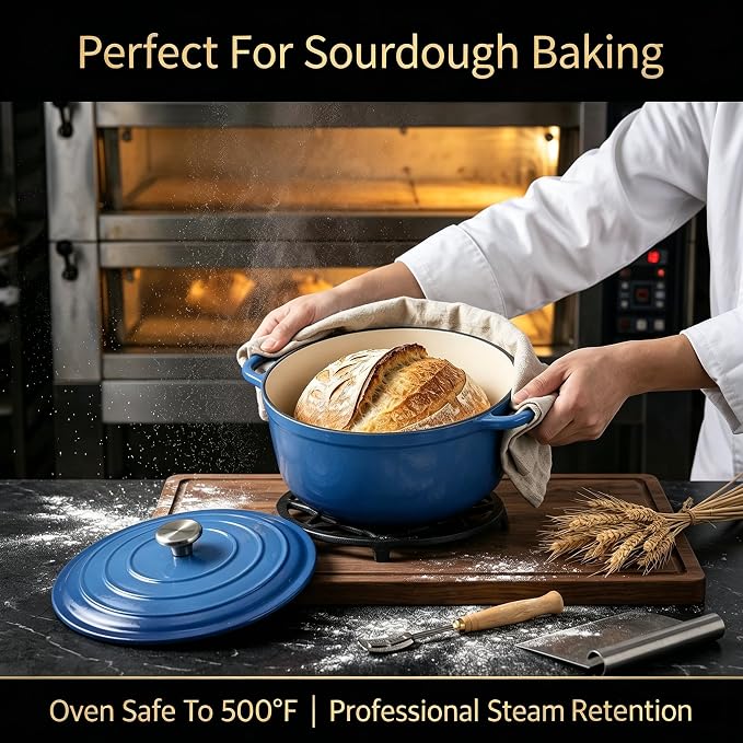 QuliMetal Enameled Cast Iron Cookware Set, 4-Piece Pots and Pans Set - Image 4