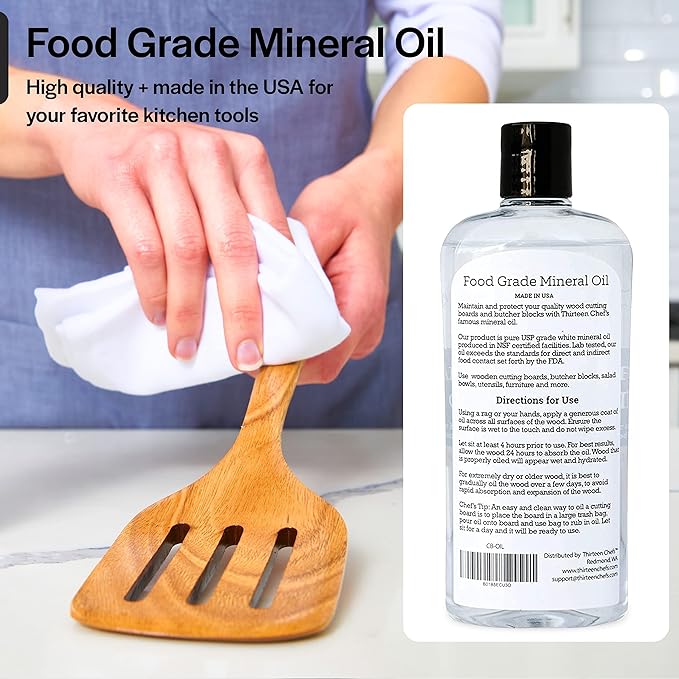 Thirteen Chefs Mineral Oil - 12oz Food Grade Conditioner - Image 6