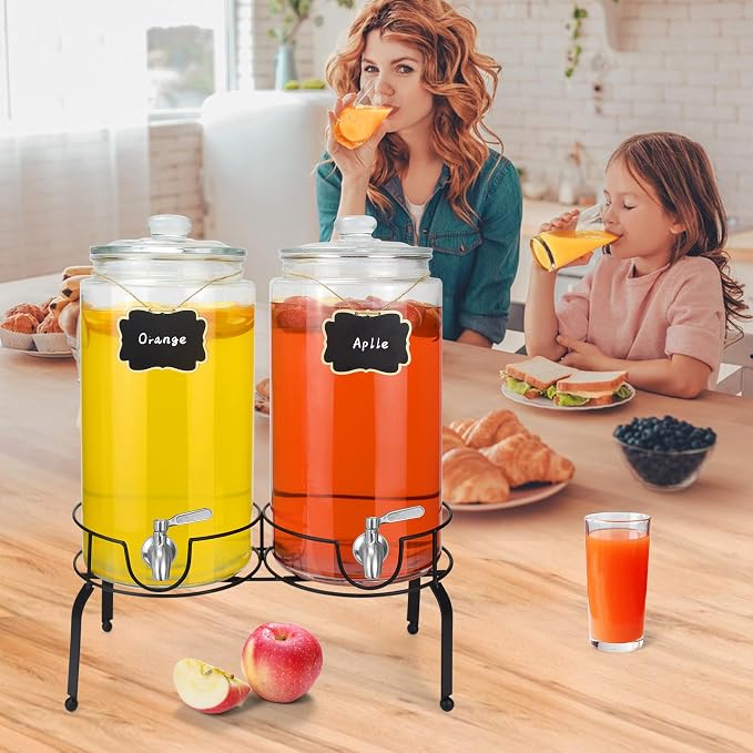 2 Gallon Beverage Dispenser 2 Pack, Stainless Steel Spigot Drink Dispenser - Image 5