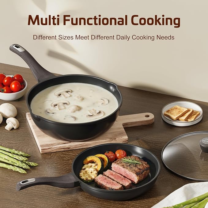 Nonstick Cookware Set, Titanium Coating Pan Set, Induction Cookware Oven Safe - Image 6