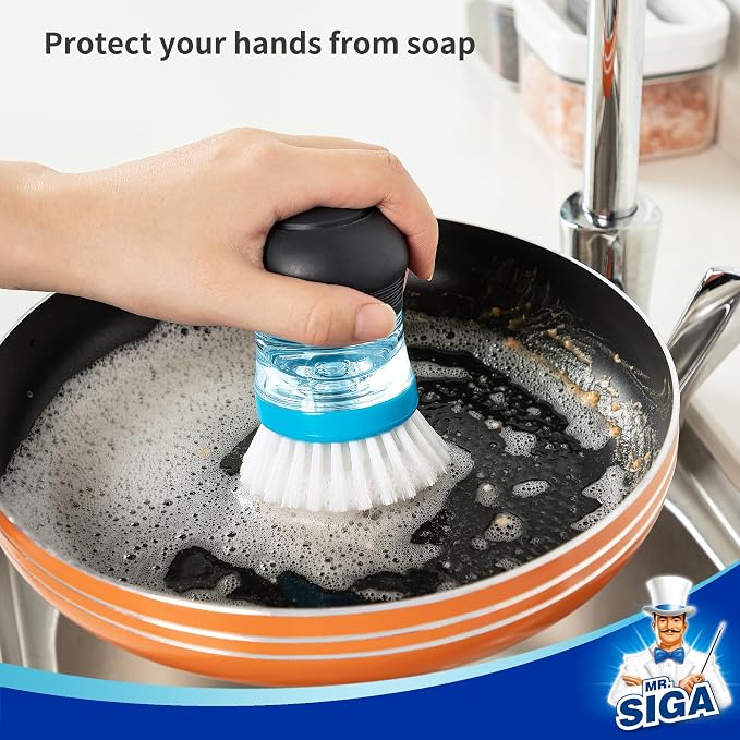 MR.SIGA Soap Dispensing Palm Brush, Kitchen Brush - Image 5