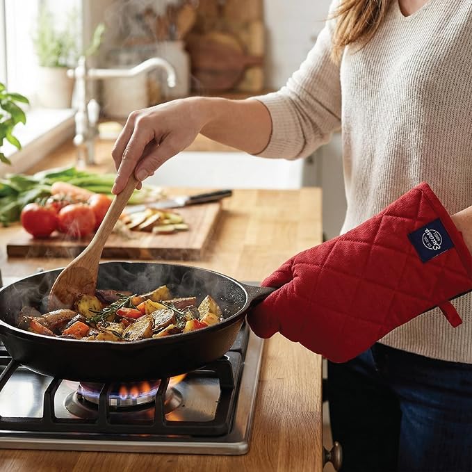 Encasa XO Heat Resistant 100% Cotton Oven Glove & Potholder Set - Image 7