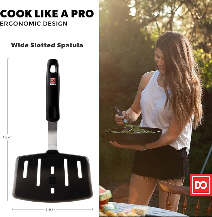 DI ORO Designer Series Wide Slotted Turner Spatula - Image 6