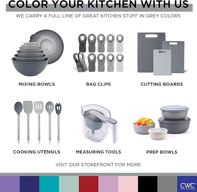 COOK WITH COLOR Mixing Bowls Set with TPR Lids - Image 8