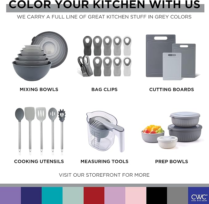 COOK WITH COLOR Prep Bowls with Lids- Wide and Deep Nesting Plastic Small - Image 8