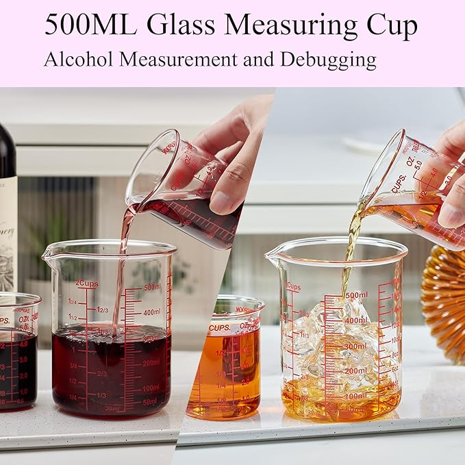 3 Piece Glass Measuring Cup Set, Includes 1/2-Cup, and 2-Cup High Borosilicate - Image 8