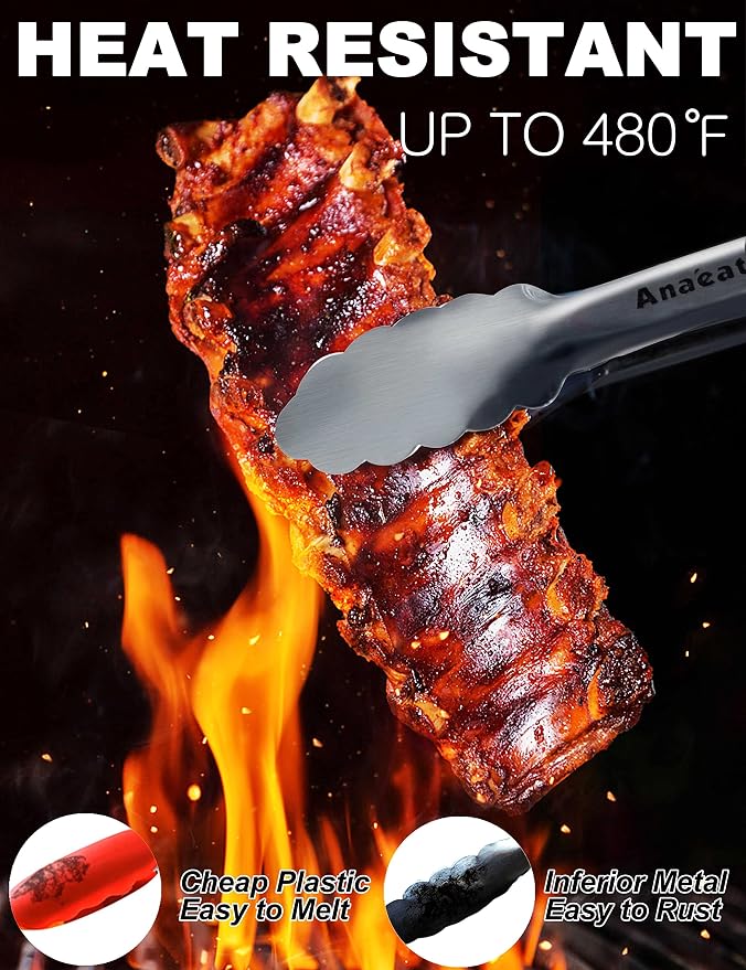 Anaeat Premium Stainless Steel Kitchen Tong, BBQ - Image 7