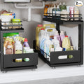 Under Sink Organizer Upgrade To Professional Rails, 2-Tier Dual Pull Out by UnderSinkOrganizer
