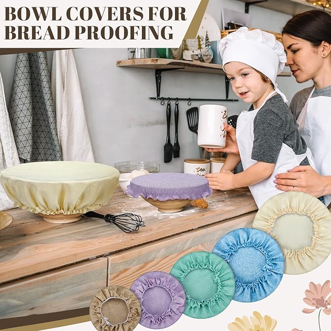 10 Pack Cloth Bowl Covers for Bread Rising - Image 4