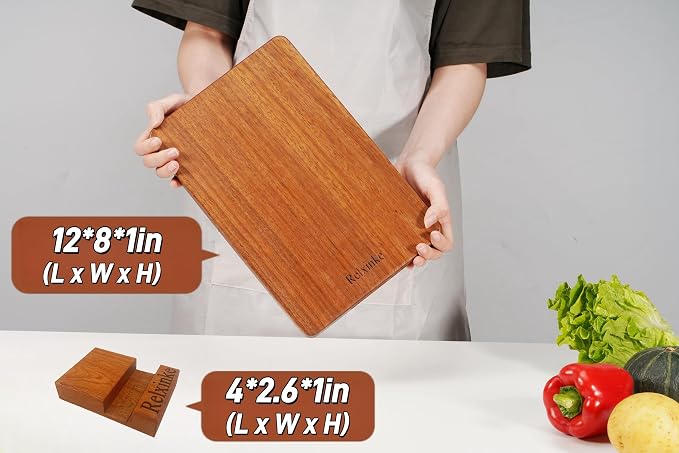 Solid Teak Wood Cutting Board One Piece Non Glued Thick Crack Resistant Wooden - Image 2
