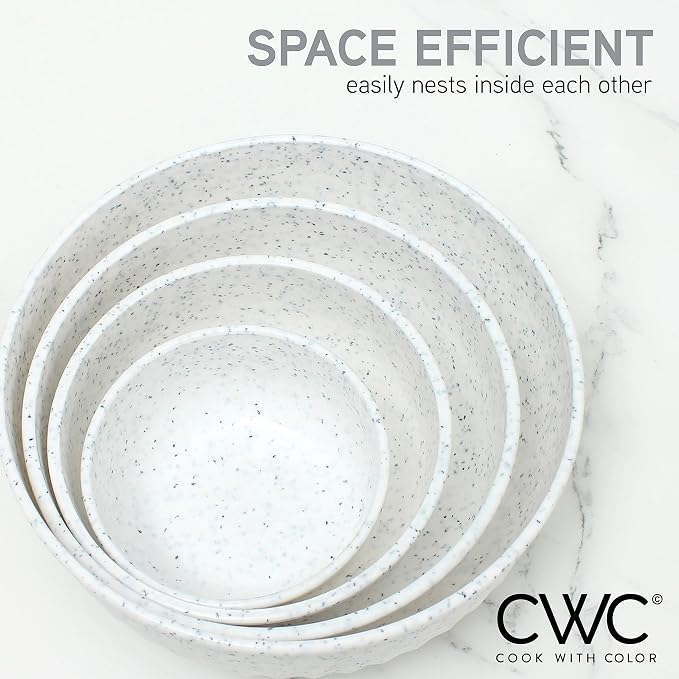 COOK WITH COLOR Prep Bowls with Lids- Wide and Deep Nesting Plastic Small - Image 3
