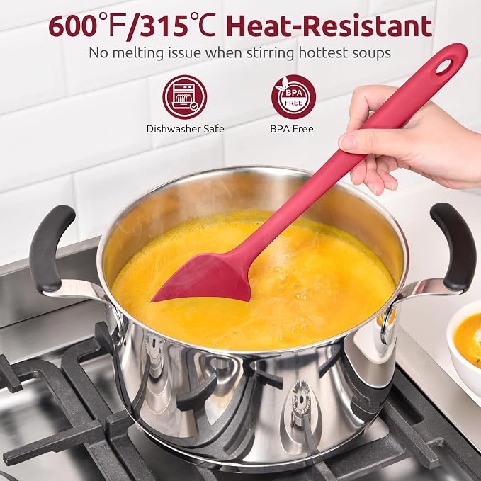 U-Taste Extra-Long 600ºF Heat Resistant Spatula Spoon: 14" Silicone Spoonula - Image 4