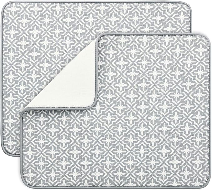 SUBEKYU Dish Drying Mats for Kitchen Counter, Microfiber Absorbent Dish by SUBEKYU