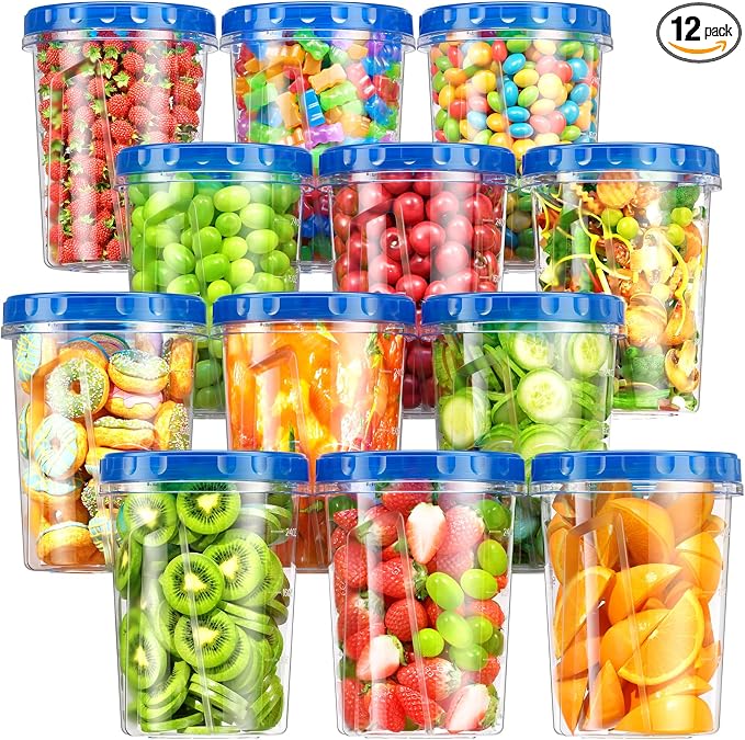BiuLeon 12 Pack-34oz Freezer Storage Containers, Plastic Food Storage Containers by Unknown