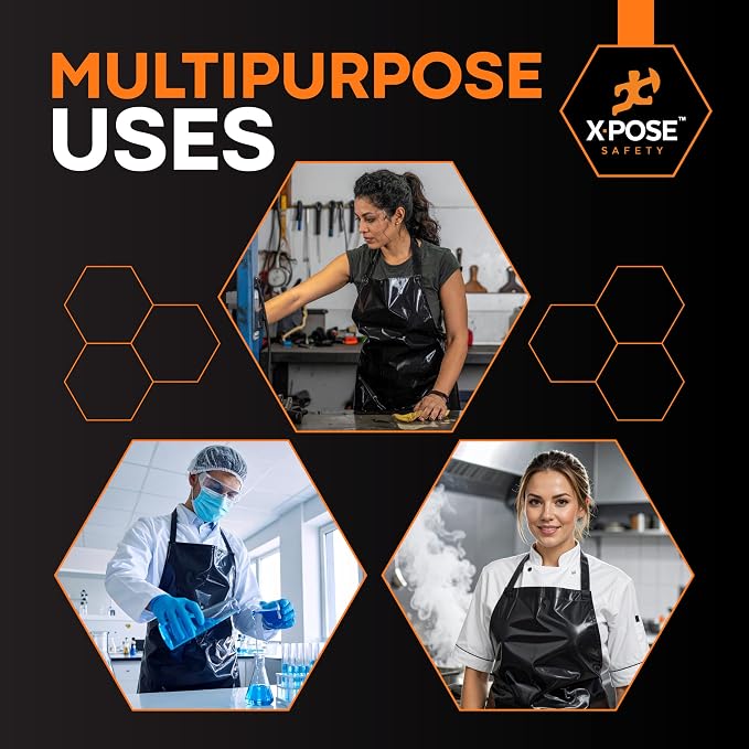 Xpose Safety Heavy Duty Vinyl Waterproof Aprons, Industrial and Commercial Use - Image 2