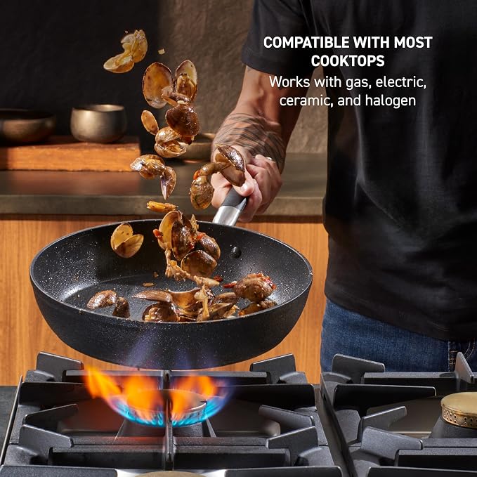 T-fal Stone Force Platinum Non Stick Cookware Set 12 Piece, Oven Broiler Safe - Image 8