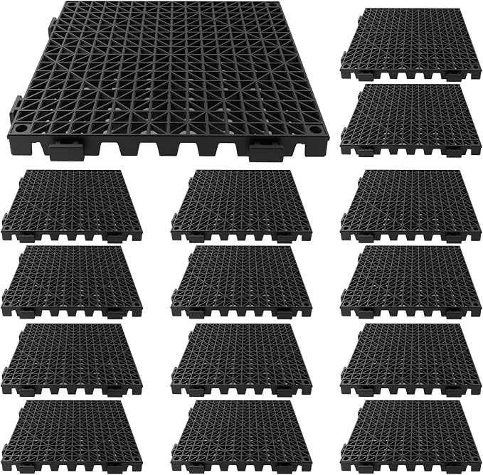 Tioncy 14 Pcs Bar Countertop Supplies Interlocking Mats 12 x 12 Inch Rubber by Tioncy