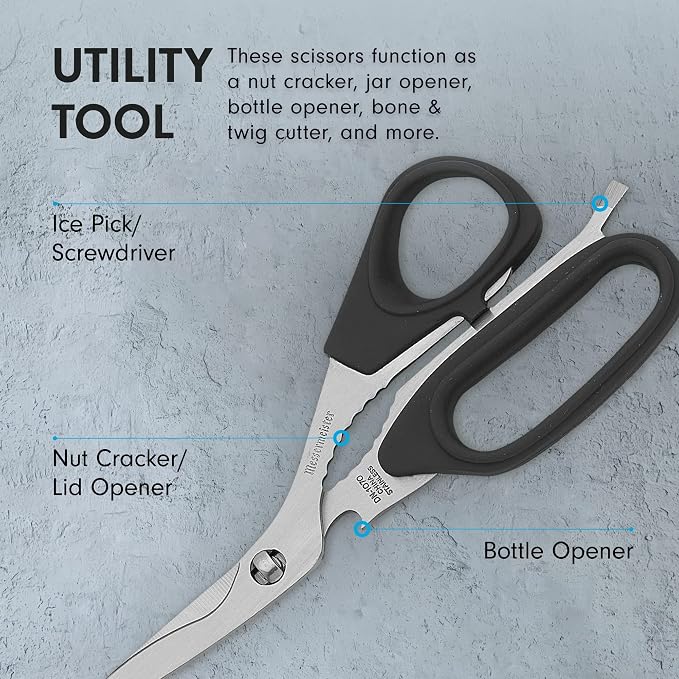 Messermeister 8.5-Inch Take-Apart Utility Shears, Nut Cracker, Jar Lid - Image 5