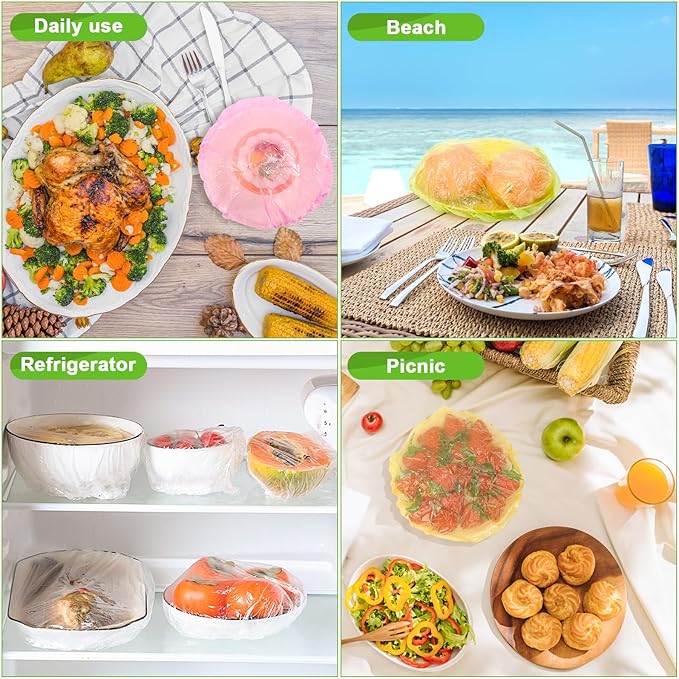 175Pcs 7 Colors Reusable Elastic Food Covers, Sublaga 7 Sizes Plastic Bowl - Image 7
