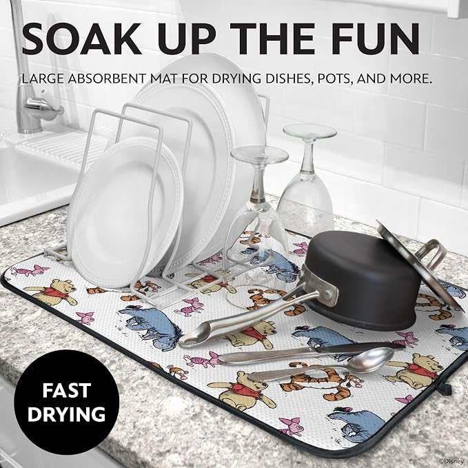 Disney Dish Drying Mats for Kitchen Counter – 16" x 18" Absorbent Kitchen - Image 2