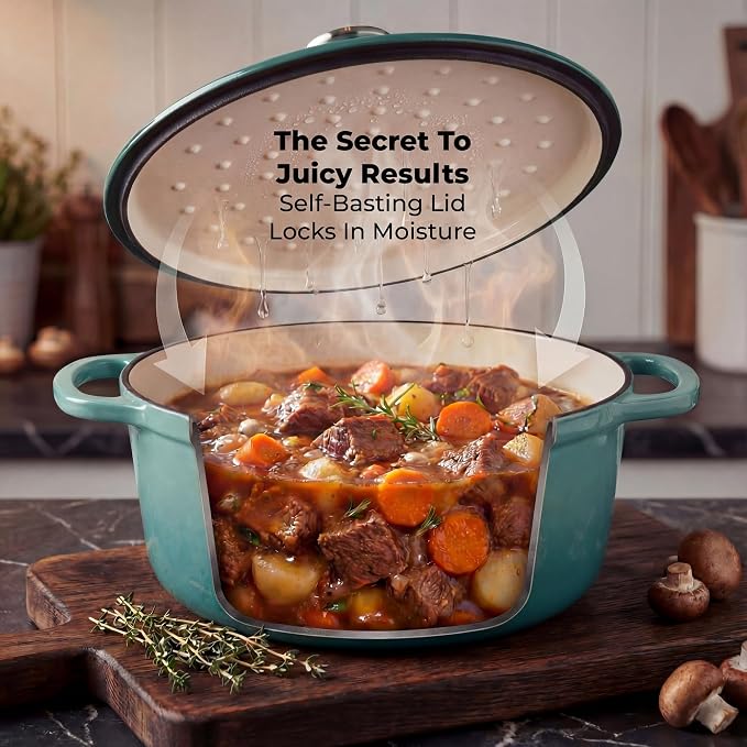 Zulay Kitchen 6 Quart Enameled Cast Iron Dutch Oven Pot - Image 4