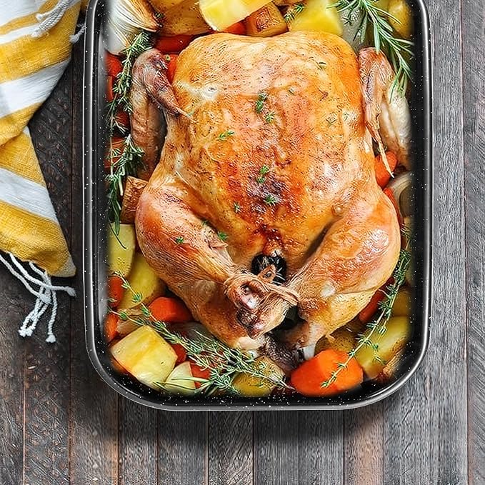 Roasting Pan with Rack, 16 x 11 Inch Rectangular Roasting Pan, 20lb Turkey - Image 5