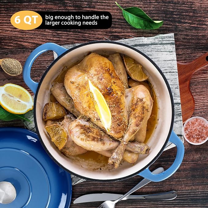 E-far 6 Quart Enameled Cast Iron Dutch Oven - Image 6