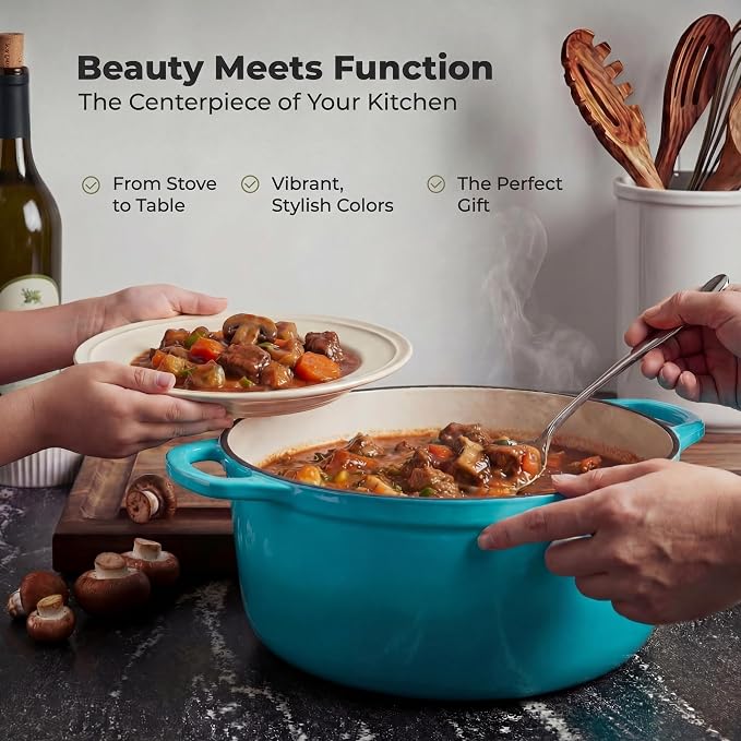 Zulay Kitchen 6 Quart Enameled Cast Iron Dutch Oven Pot - Image 7