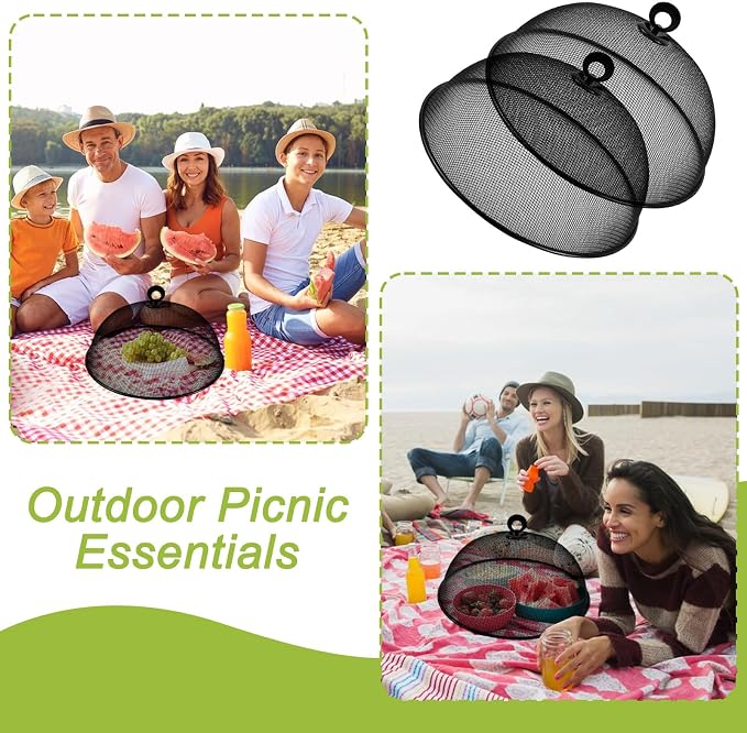 6 Pcs Metal Mesh Food Cover 11 Inch Mesh Food Tents Fly Fruit Screen Food Net - Image 4