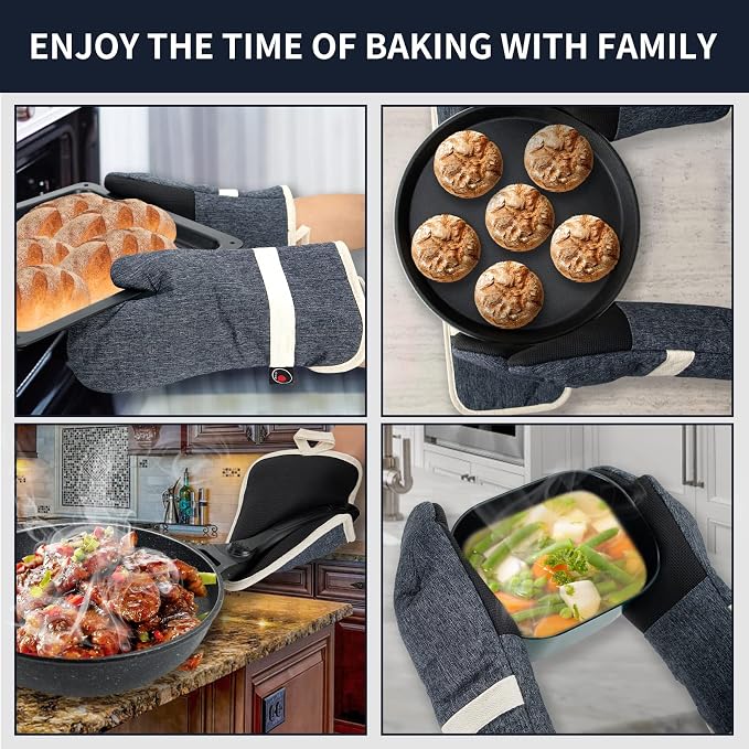 Oven Mitts and PotHolders Sets, Non-Slip Neoprene Oven Mitts are Suitable - Image 2