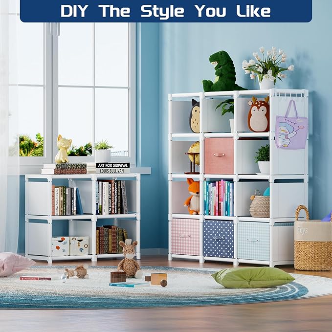 Mavivegue Book Shelf, 20 Cube Storage Organizer, DIY Bookcase, Metal Cube - Image 2