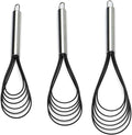 Flat Whisk Set, Stainless Steel 3 Pack 10''+11''+12'' Premium Sturdy-6 Silicone by Jell-Cell