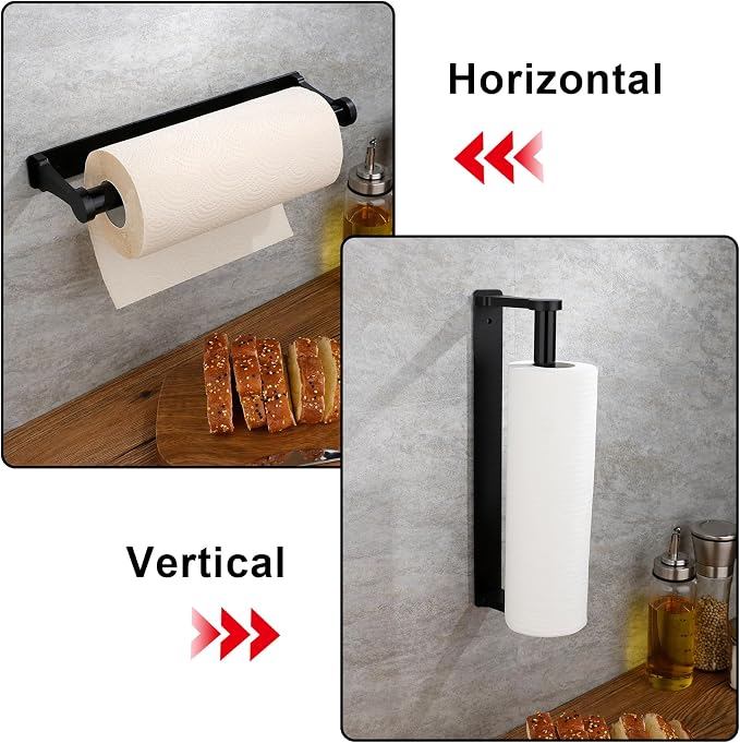 MONEER Paper Towel Holder Under Cabinet, Paper Towel Holder, Aluminum Alloy - Image 7